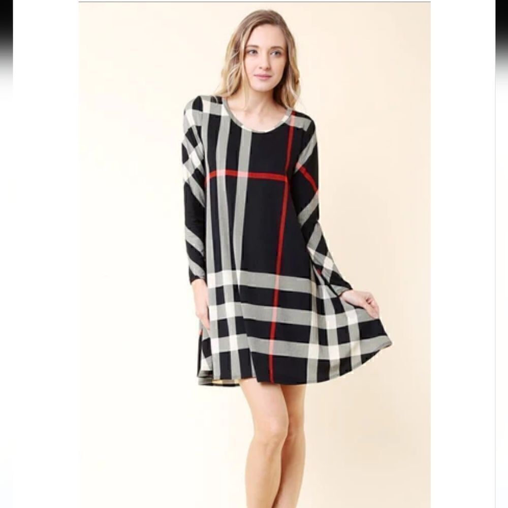 Lildy Buffalo Check Swing Tunic Dress
